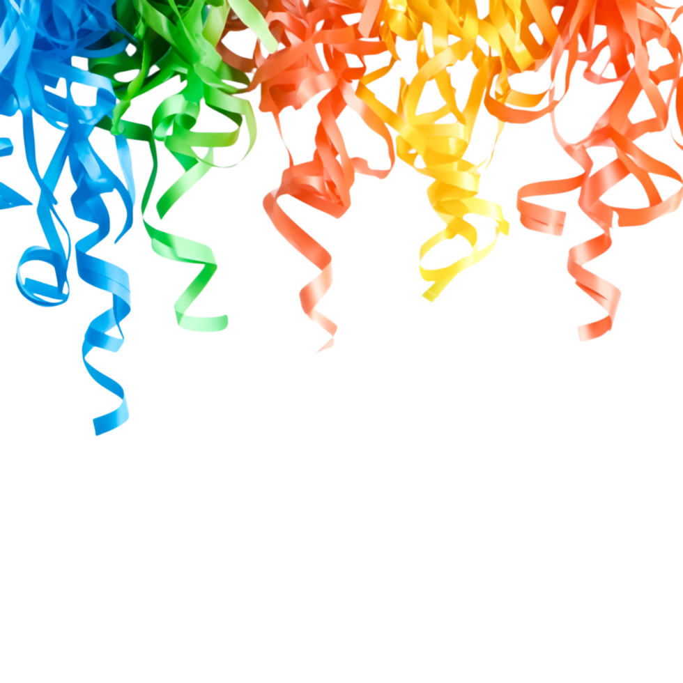 Colorful Ribbon Swirls for Celebration and Festive Decorations png