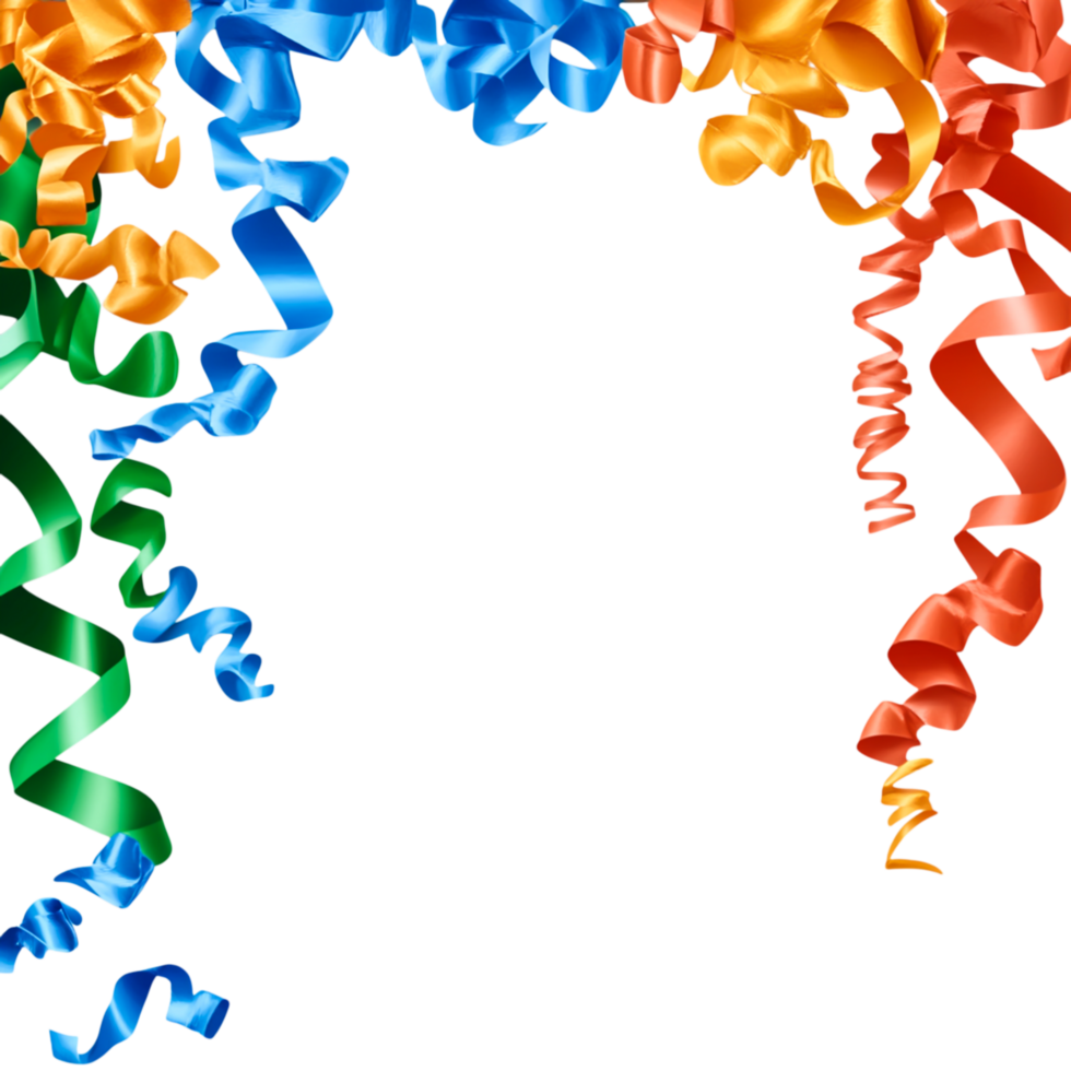 Colorful Curly Ribbons Festive Decoration for Celebration Events png
