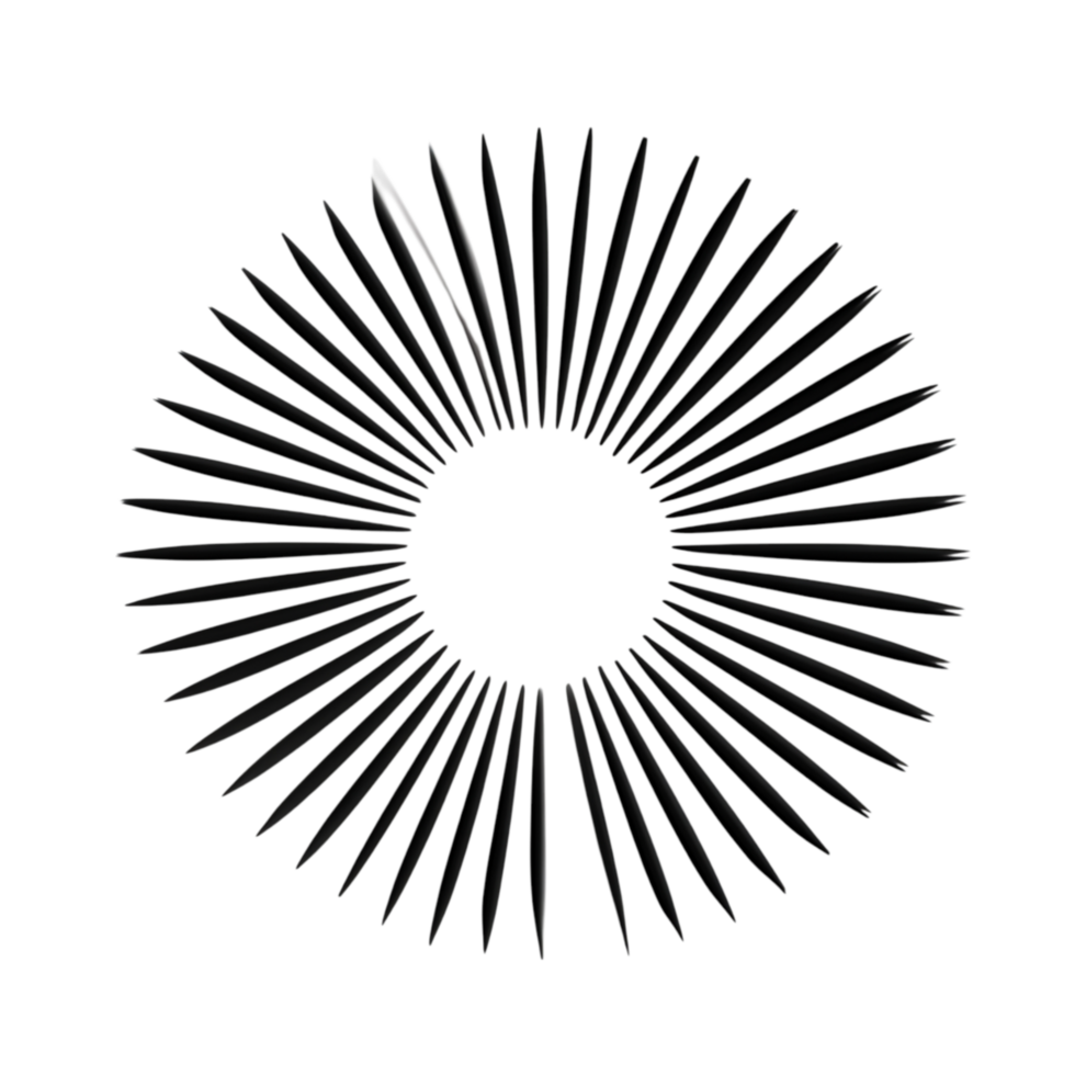 Radiating Abstract Design with Spiky Lines and Circular Center png