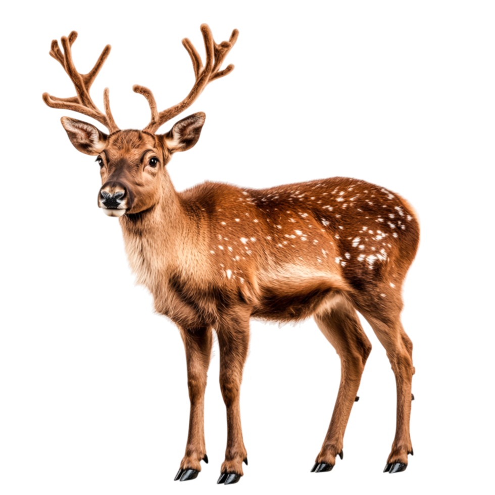 Realistic Deer with Antlers Standing Gracefully in Nature png