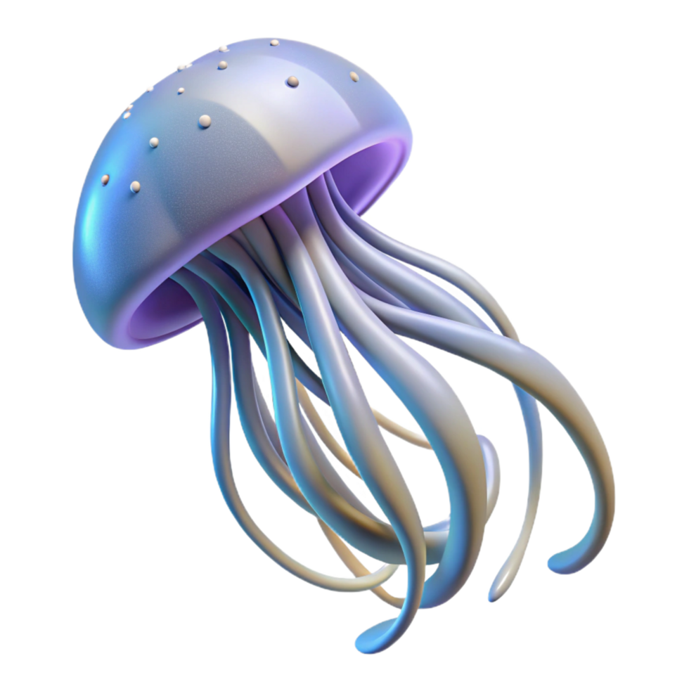 Digital Render of a Bioluminescent Jellyfish png