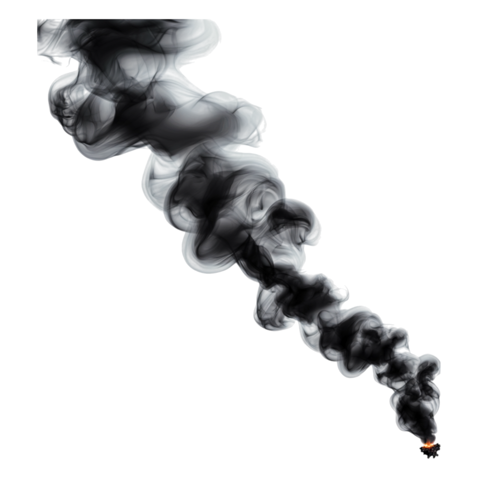 Dark Smoke Swirling in the Air with Wisps and Fiery Edge png