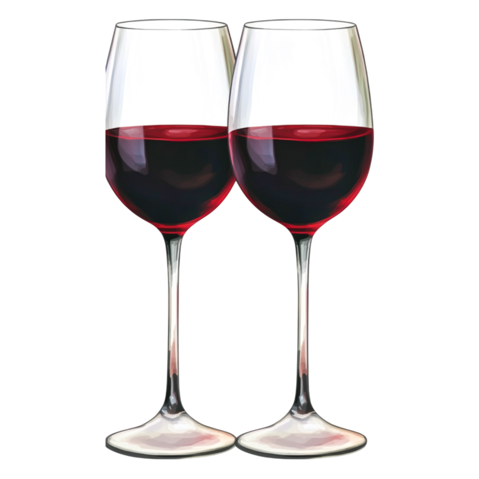 Elegant Red Wine Glasses Representing Sophistication and Indulgence png