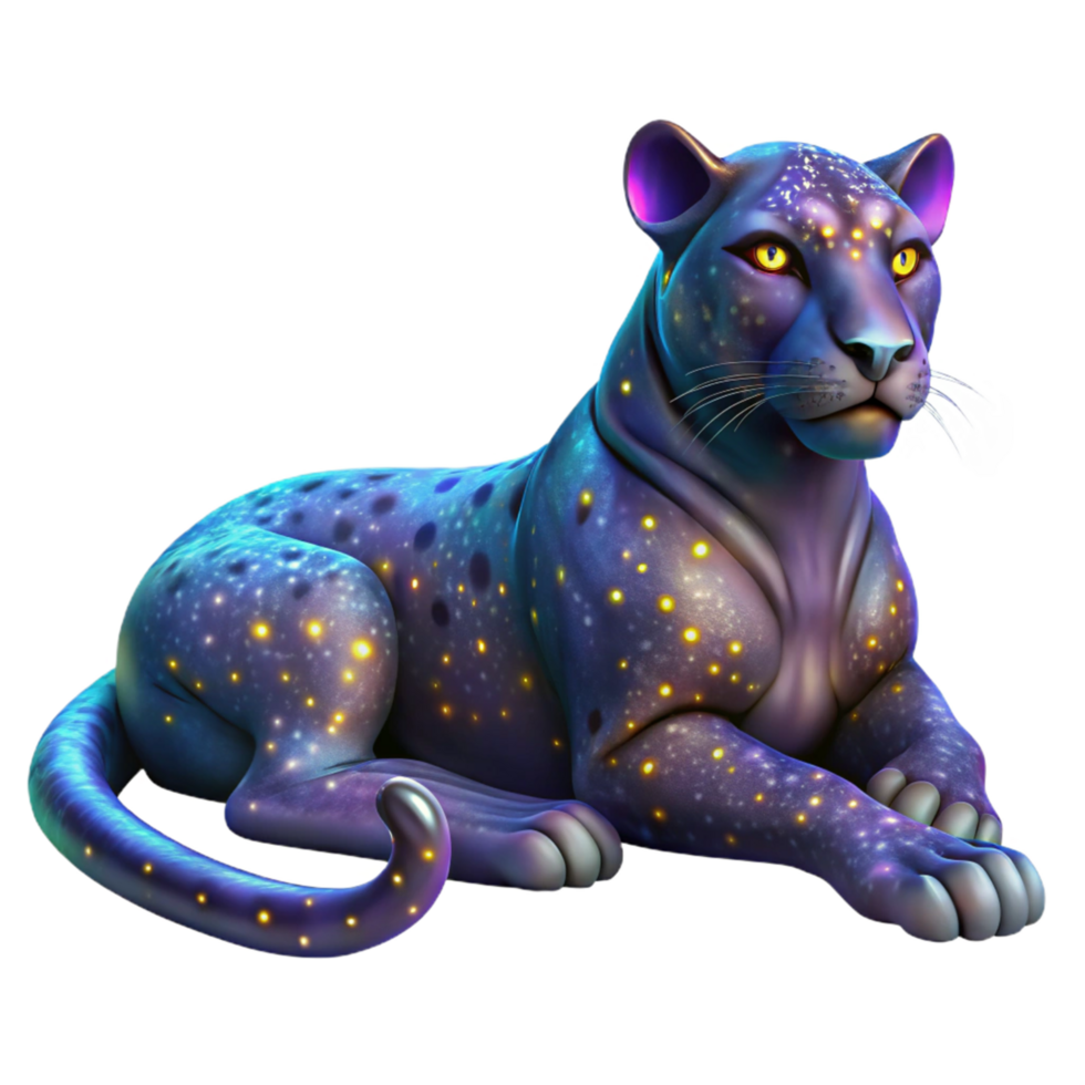 Cosmic Cat Glowing Big Cat with Nebula Spots png