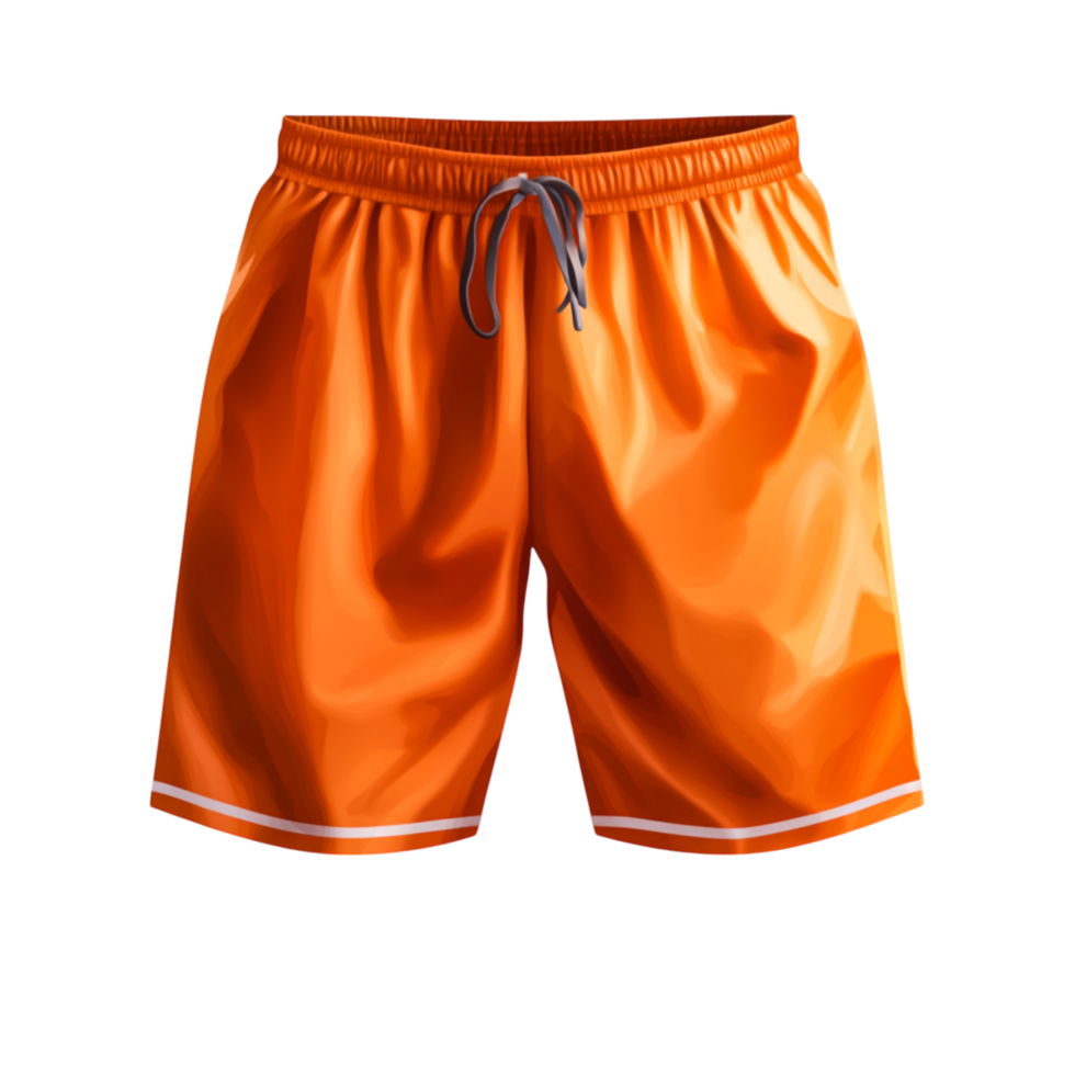 Bright Orange Athletic Shorts for Summer Sports and Fitness Activities png