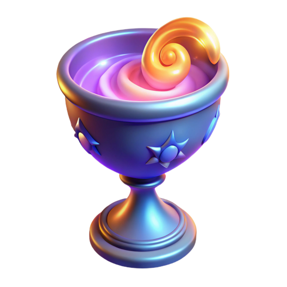 Spiral in Chalice 3D Render of Mystical Goblet png