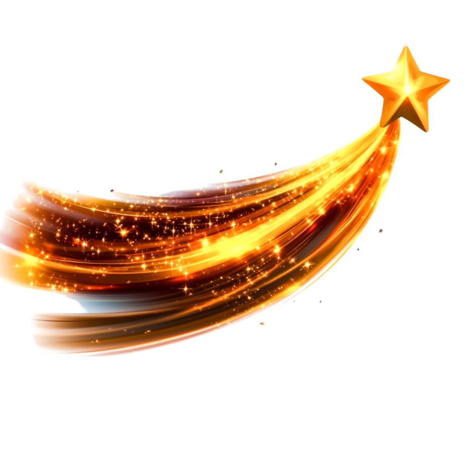 Glowing Star Trail with Shimmering Sparkles and Light Effects png