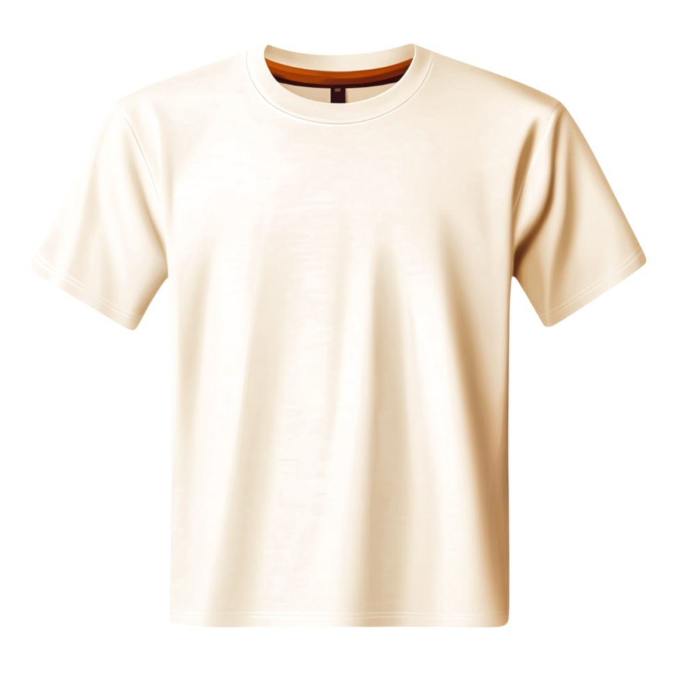 Plain Cream Colored T-Shirt on a Transparent Background for Use png