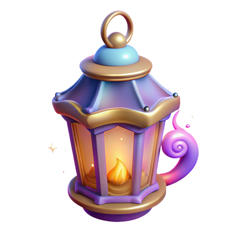 Enchanted Fantasy Lantern 3D Render of a Magical Light Source png