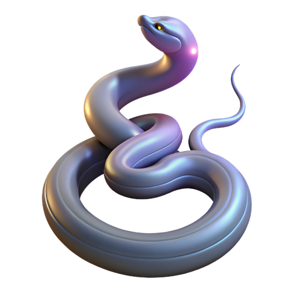 Serpentine Form A 3D Render of an Abstract Snake png
