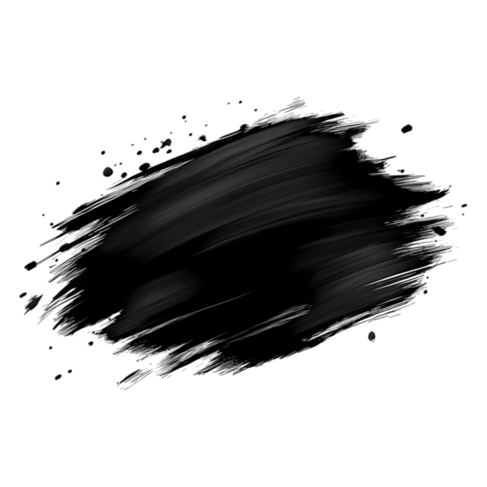 A Abstract Black Brush Stroke on Transparent Background for Design Use png