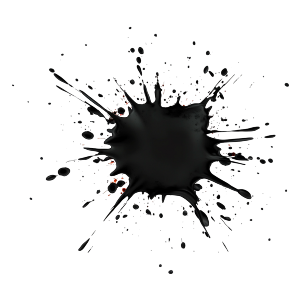 Black Paint Splash with Dynamic Shape and High Contrast Background png