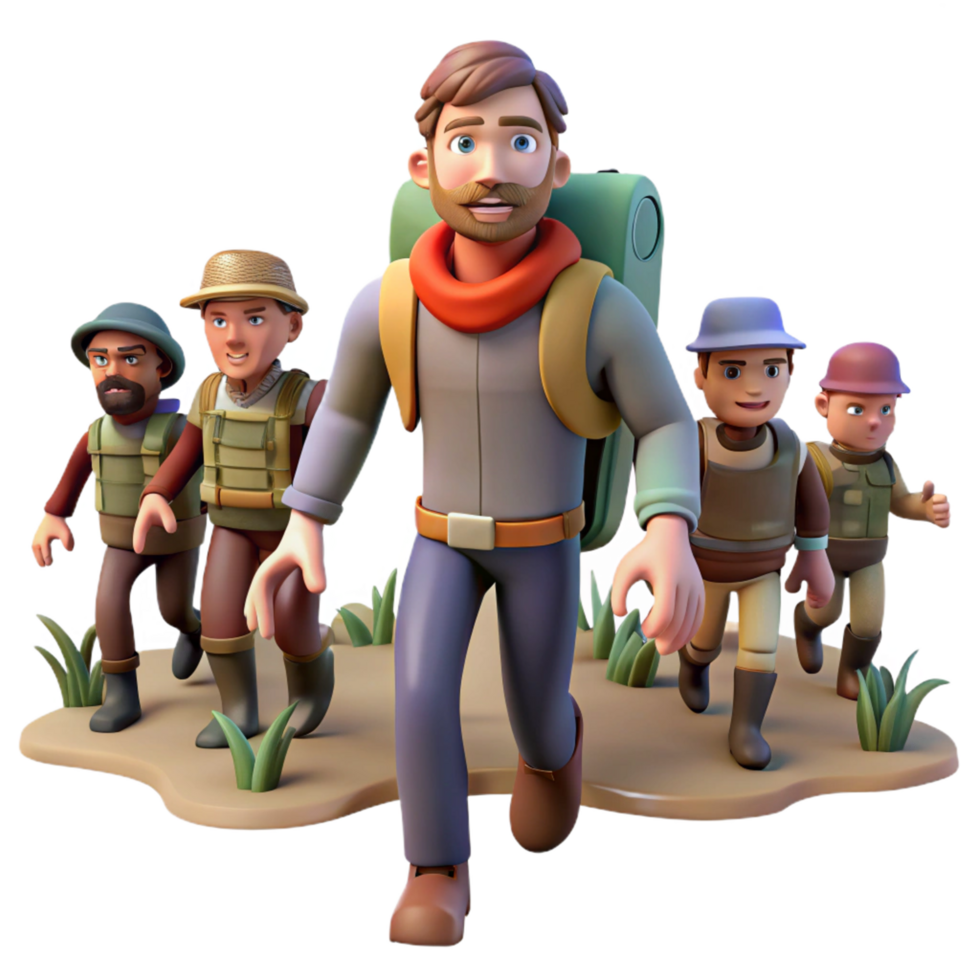 Team Expedition Adventure Game 3D Characters png
