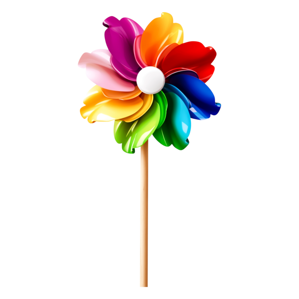 Colorful Pinwheel Toy Spinning in Bright Sunlight for Playful Vibes png