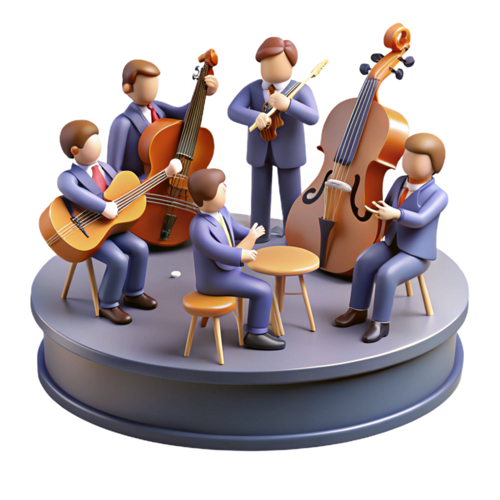 String Quartet Performing on a Circular Stage png