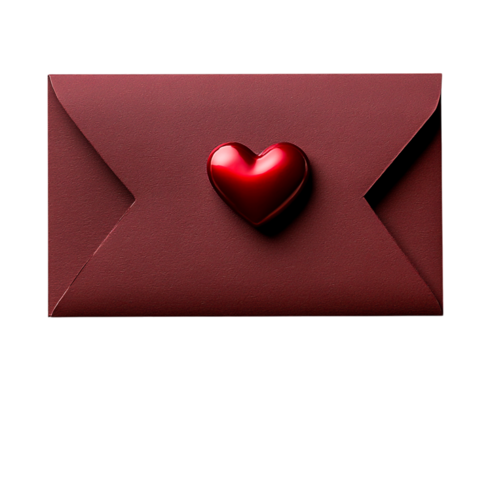 Elegant Red Envelope with Heart Symbol for Romantic Occasions png