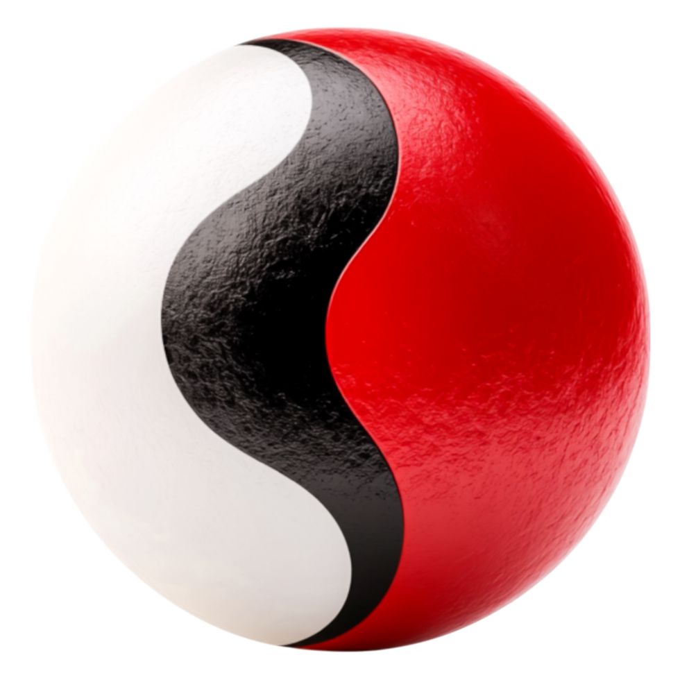 Colorful Abstract Sphere with Curved Design in Red and Black png