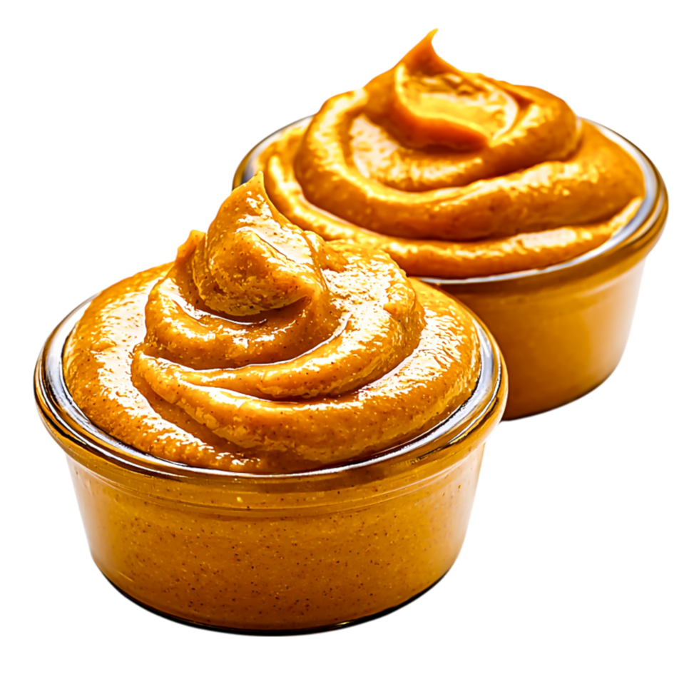 Creamy Nut Spread in Glass Containers on png
