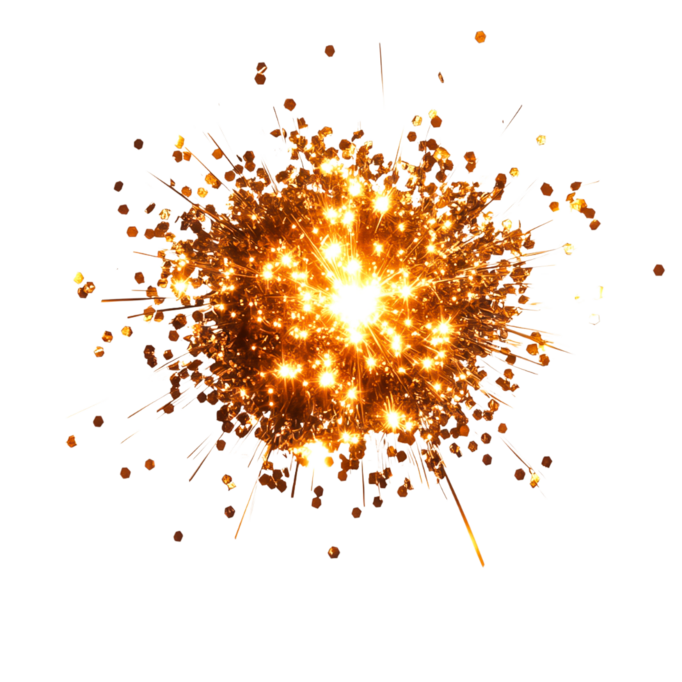 Bright Explosion with Radiating Sparks and Glowing Light Effects png