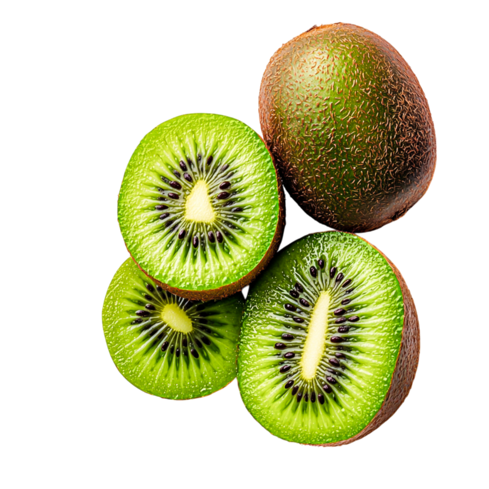 Freshly Sliced Kiwi Fruit on with Vibrant Color png