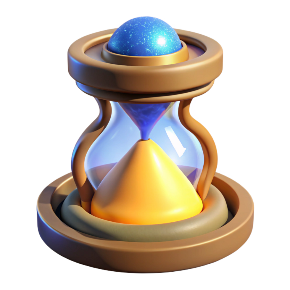 Celestial Hourglass 3D Render of Time Measurement Device png