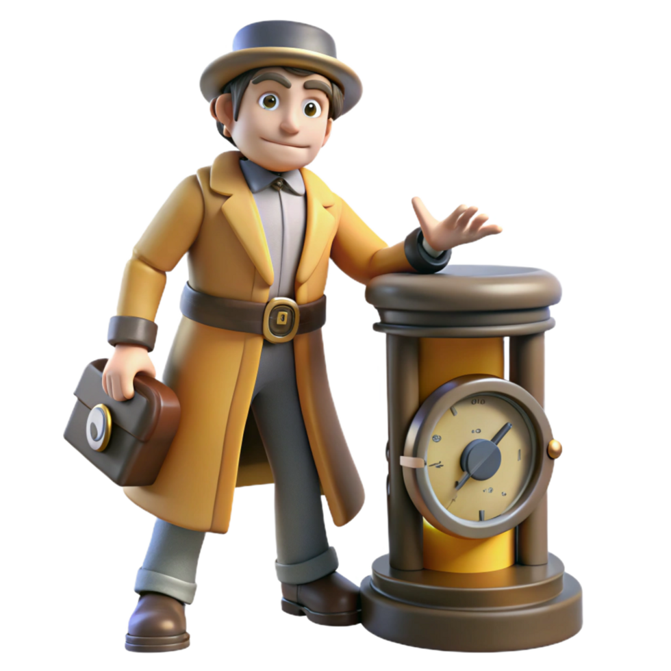 Time Traveler Detective 3D Animated Adventure png