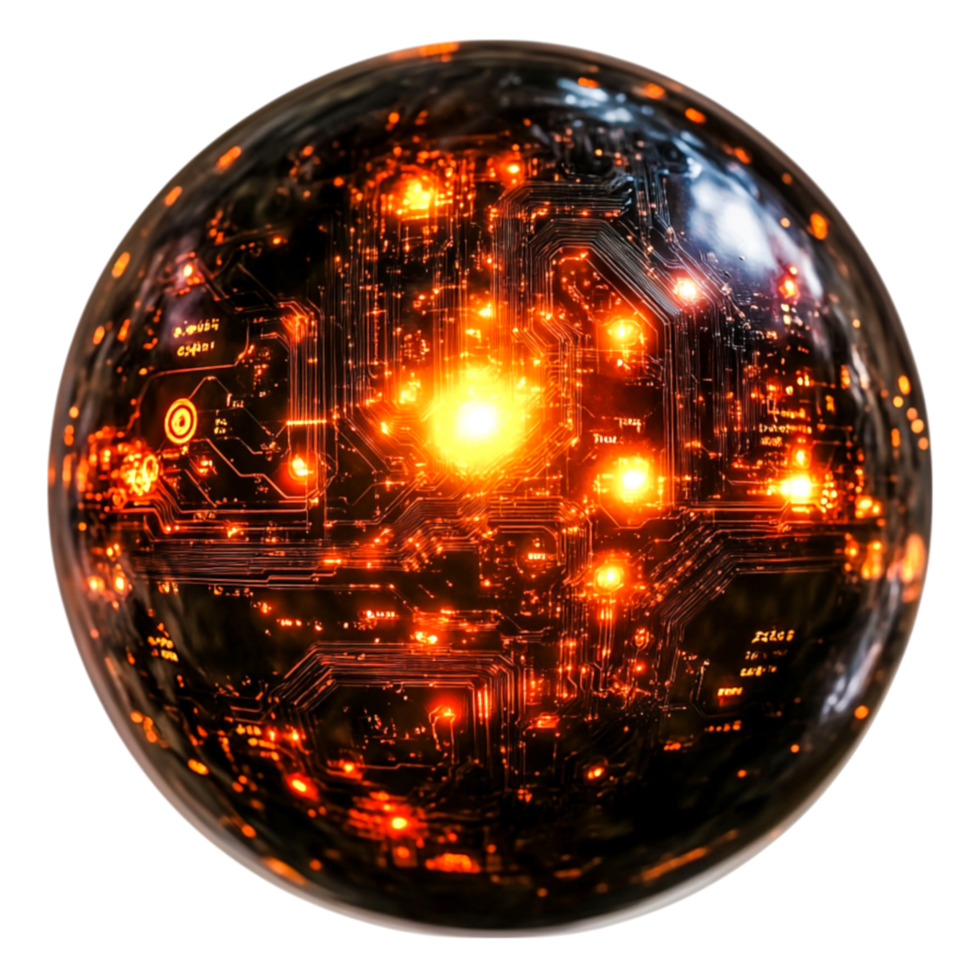 Futuristic Abstract Glow with Circuitry and Energy Effects png