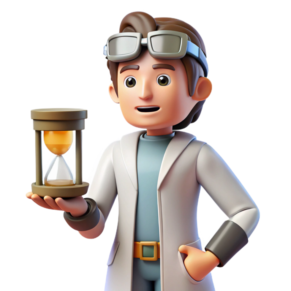 Scientist Holding Hourglass Time, Experiment, Research, Science, Discovery, Innovation, Laboratory, Knowledge, Progress, Future png