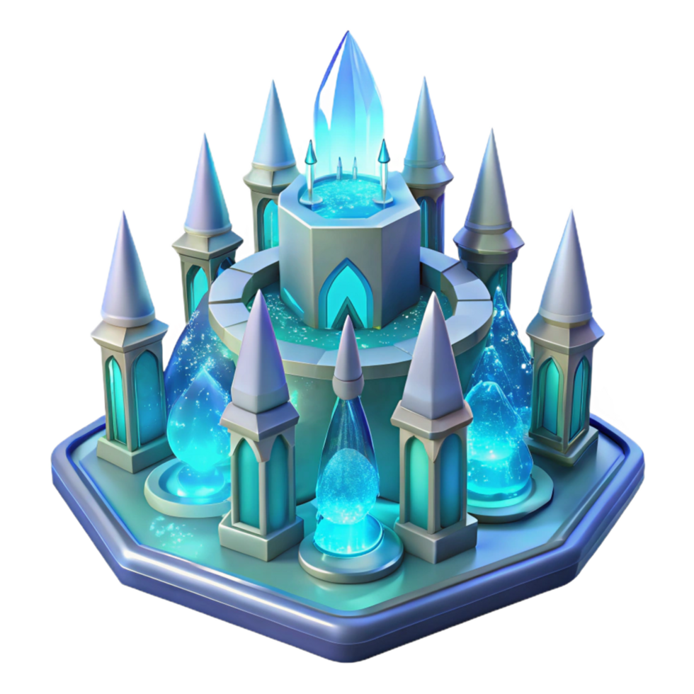 Enchanted Crystal Palace A 3D Fantasy Architecture Design png