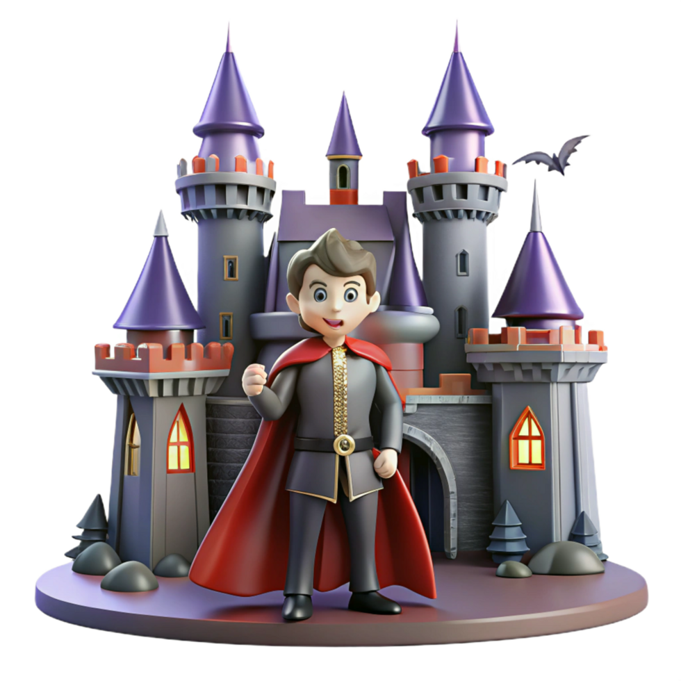 3D Render of a Young Prince in a Medieval Castle png