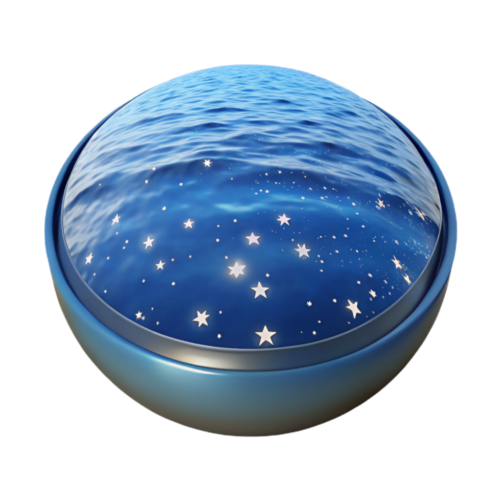 Celestial Ocean A 3D Render of a Starry Night Reflected on Water png