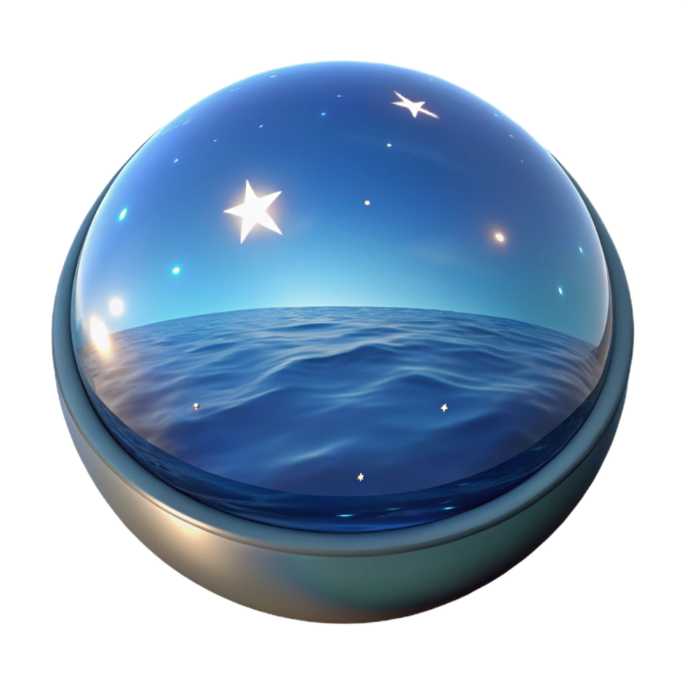 Celestial Ocean A Sphere of Night Sky and Deep Sea png