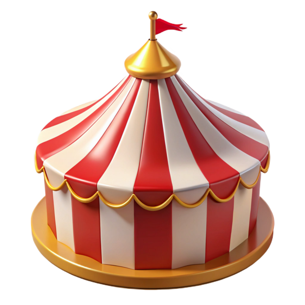 Red and White Striped Circus Tent Illustration png