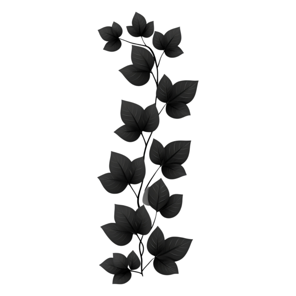 Vertical Arrangement of Green Leaves for Natural Decoration or Design png
