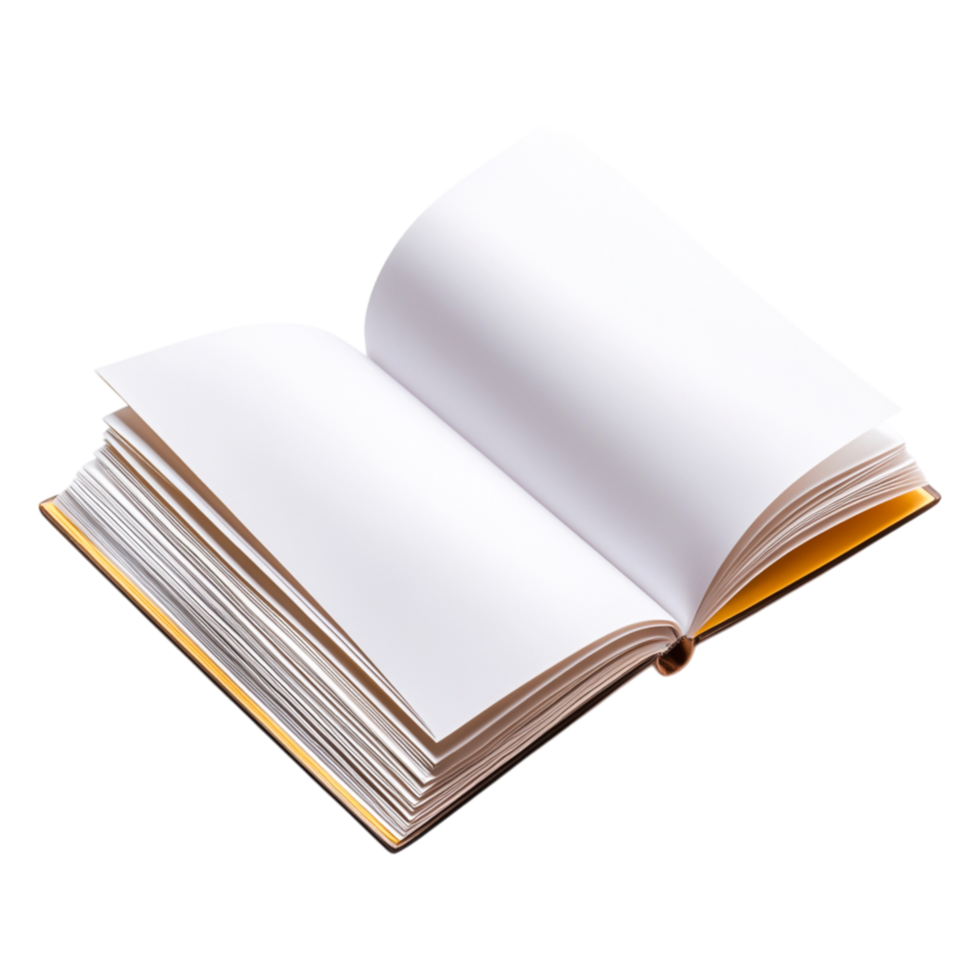 Blank Open Book with White Pages, png