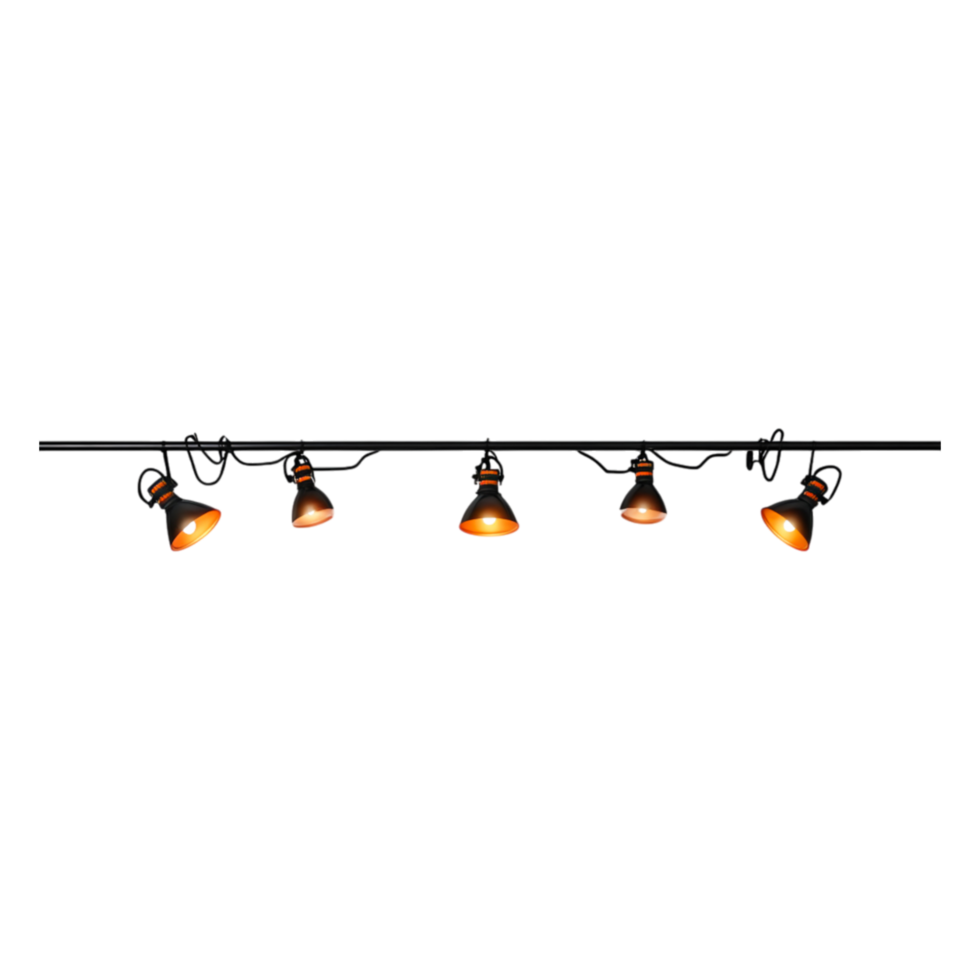 Modern Ceiling Track Light Fixture with Five Elegant Lamps png