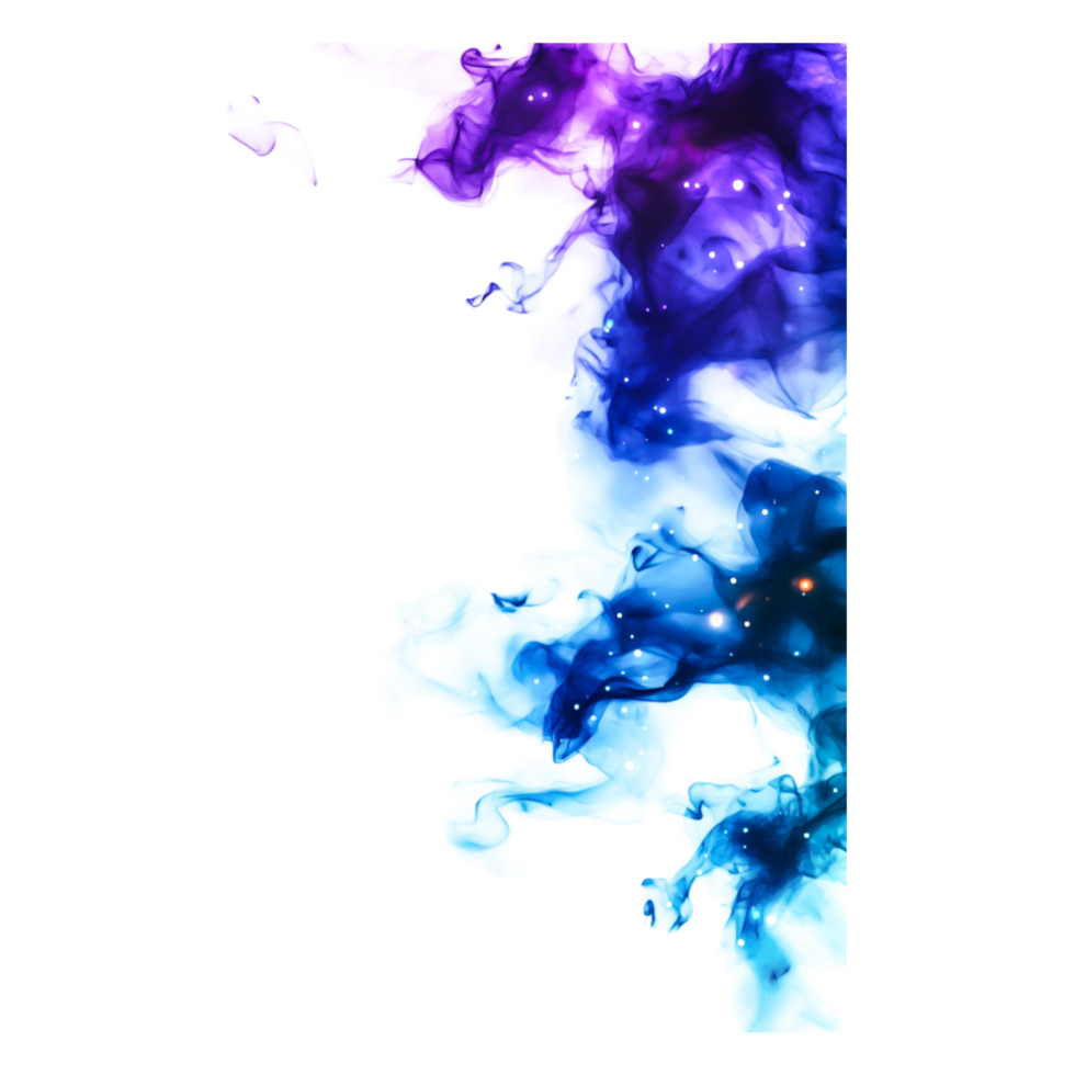 Vibrant Abstract Art with Blue and Purple Ink Swirls on png