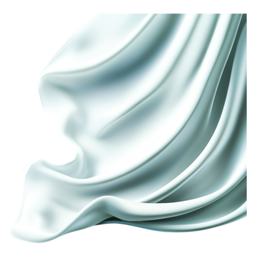 Soft and Elegant White Silk Fabric Draped with Smooth Texture png