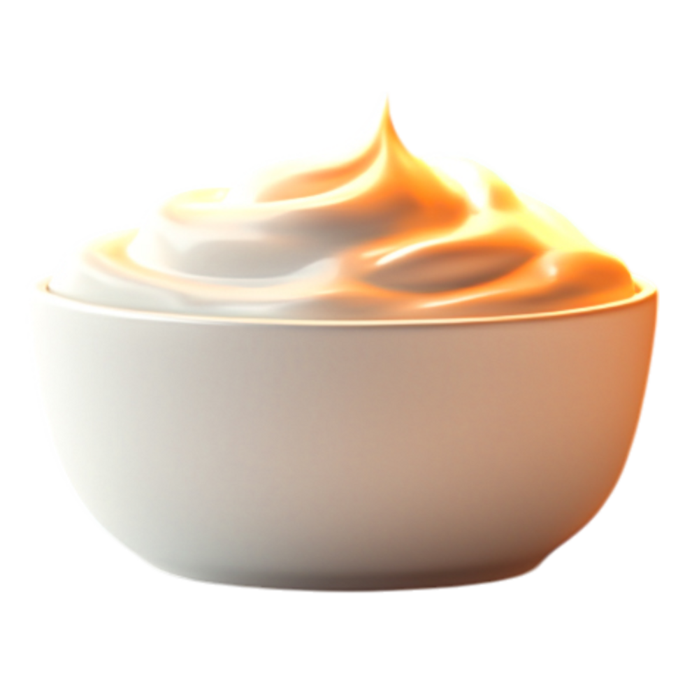 Smooth and Creamy Whipped Topping in a White Bowl Perfect for Desserts png