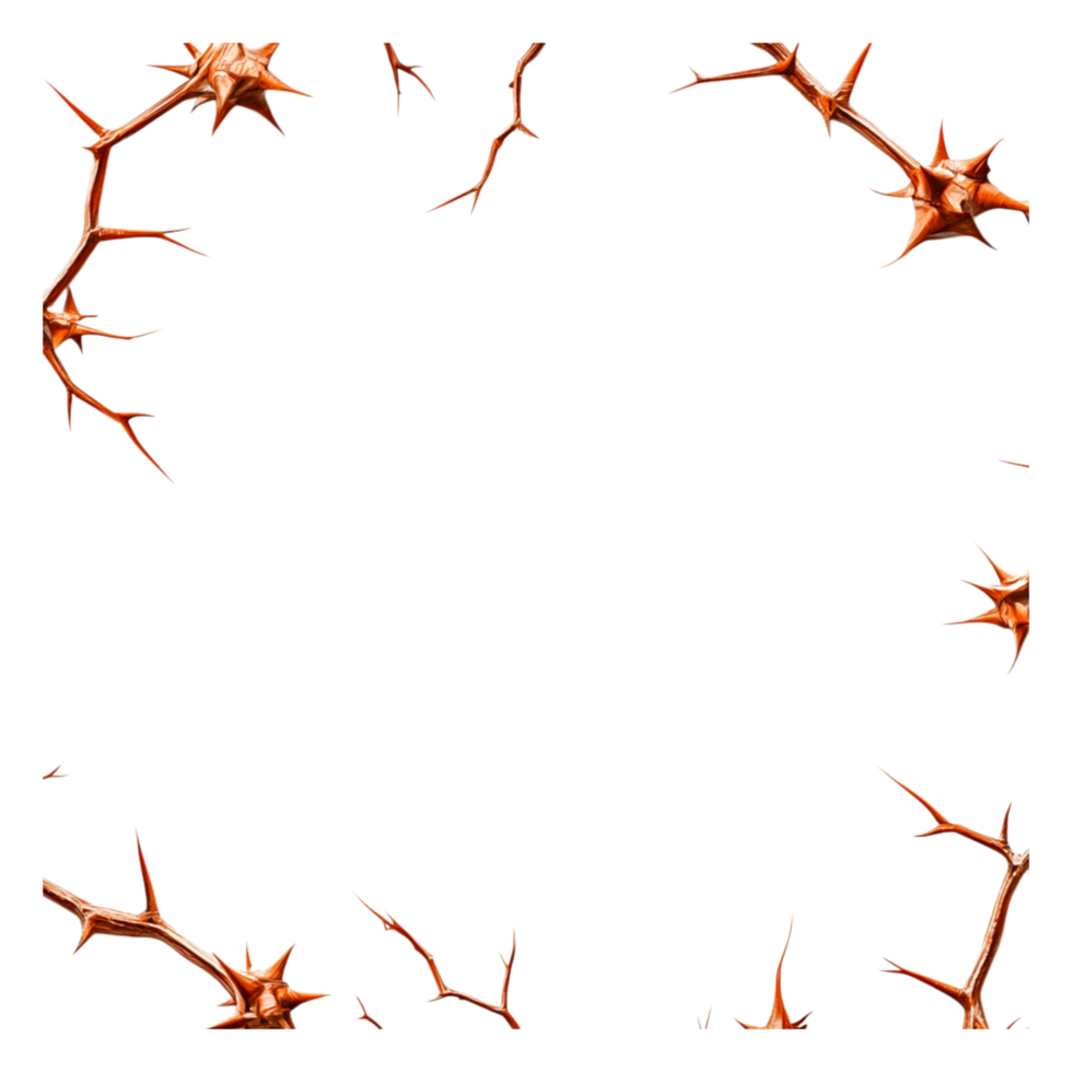 Brown Thorny Branches Creating a Unique Frame Design for Backgrounds png