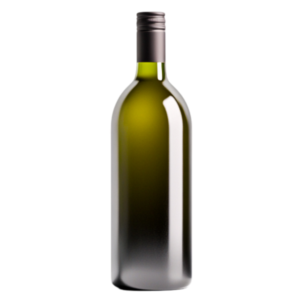 Elegant Green Wine Bottle with Smooth Gradient Background png