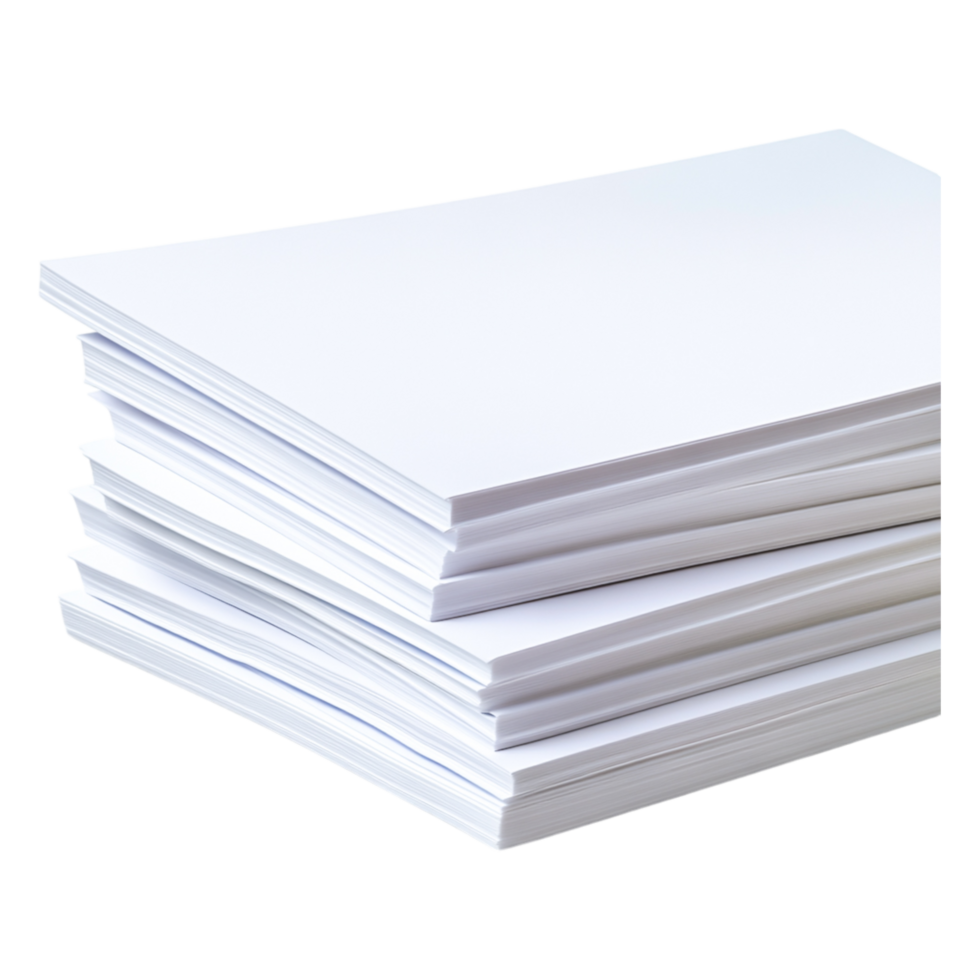 Neatly Stacked White Paper Sheets on a Clean Background png