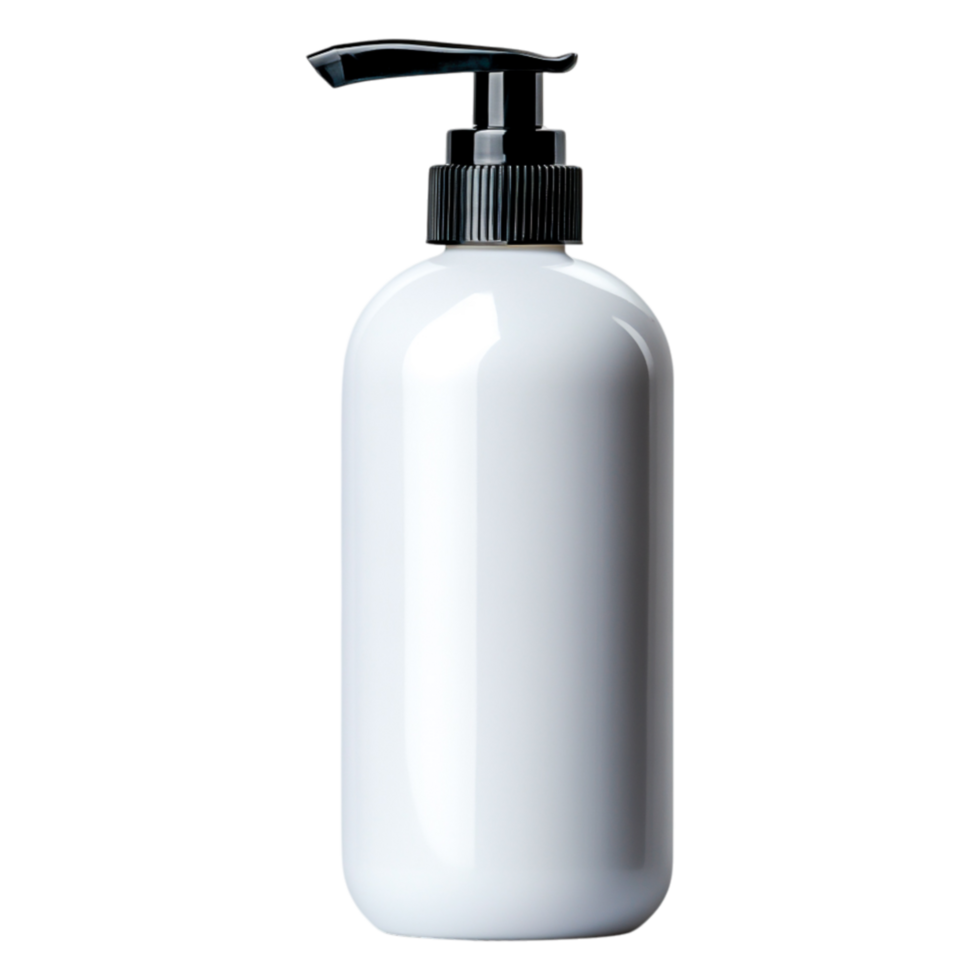 Empty White Pump Bottle for Skincare, Lotion, or Shampoo Display png