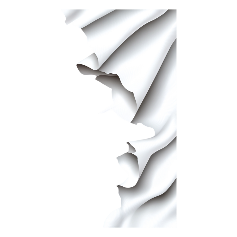 Elegant White Paper Wave with Soft Curves and Textured Background png