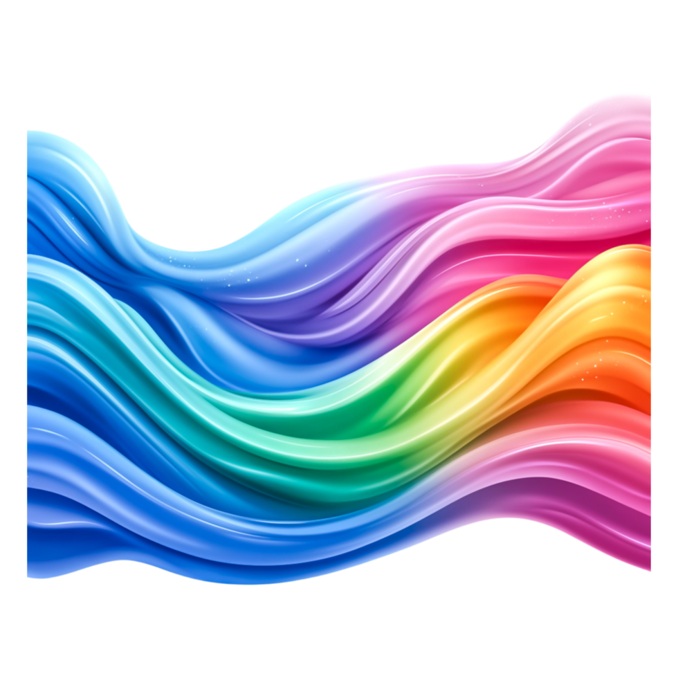 Colorful Flowing Waves with Soft Gradient and Abstract Design Effects png