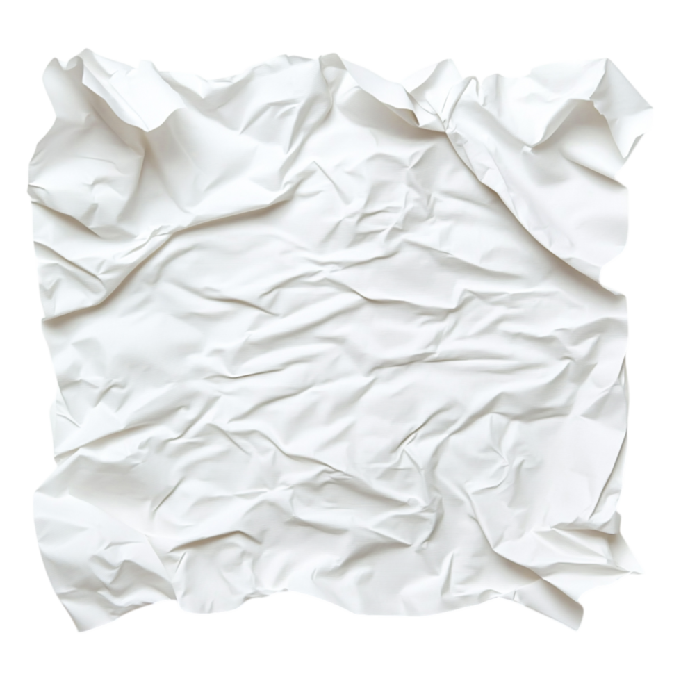Crumpled White Paper Texture for Background and Design Use png