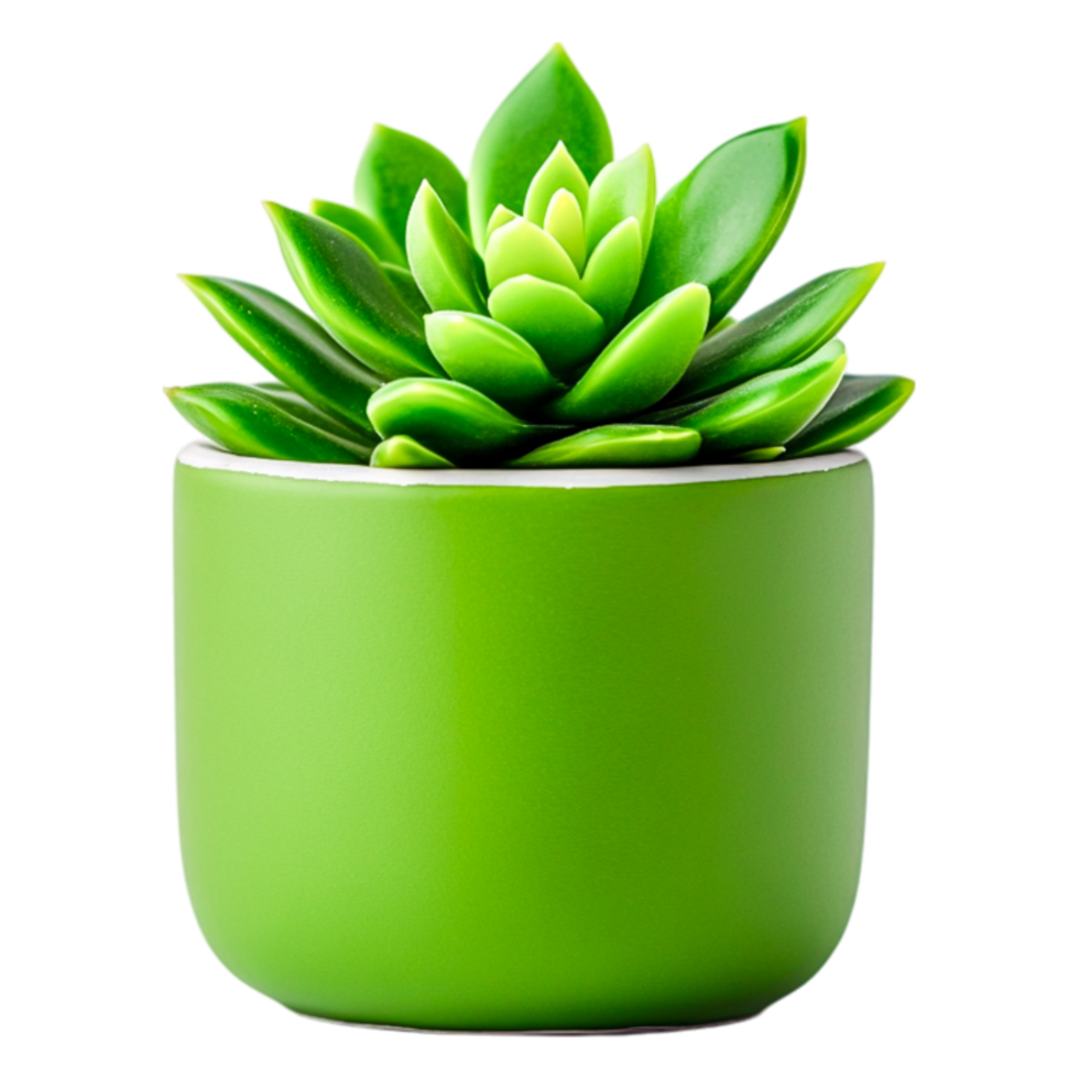 Green Succulent Plant in Modern Pot with Vibrant Colors and Texture png