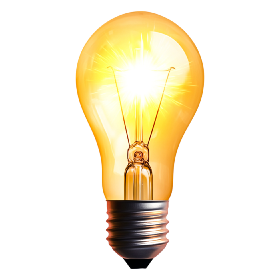 Vintage Style Light Bulb with Bright Glow and Warm Illumination png