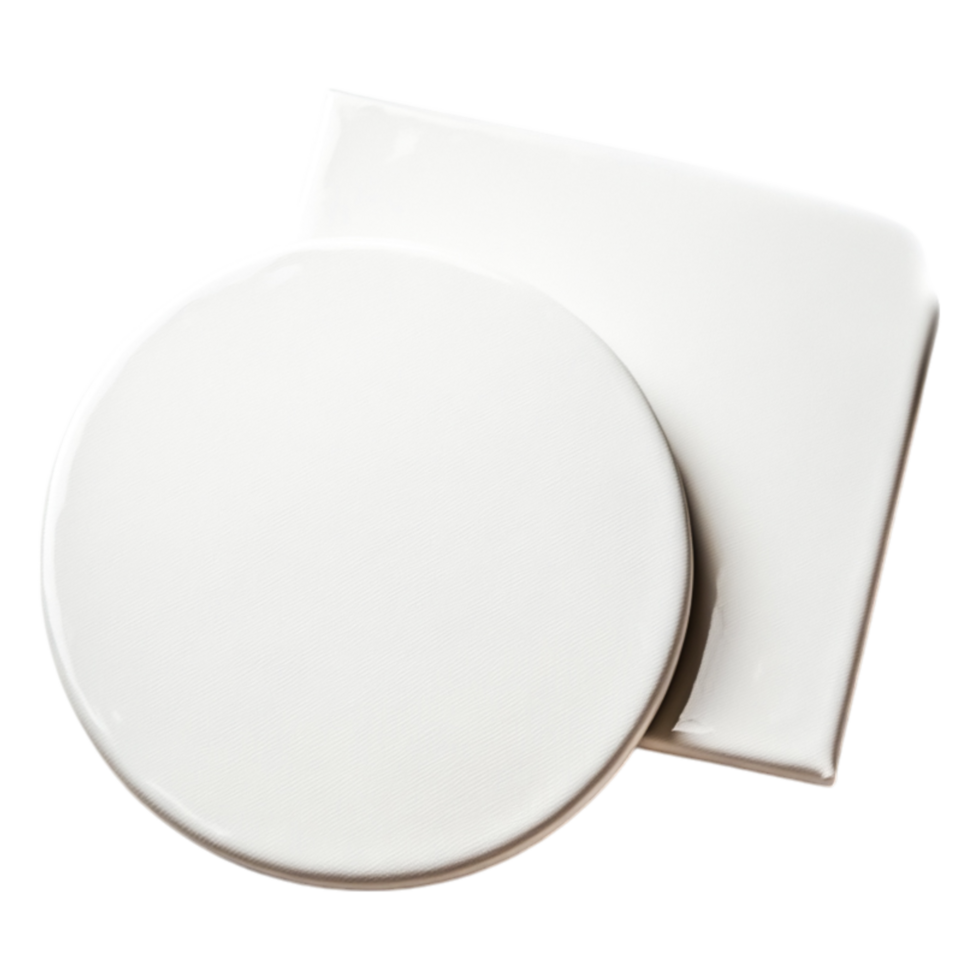 Clean White Circular and Rectangular Art Canvas for Creativity png