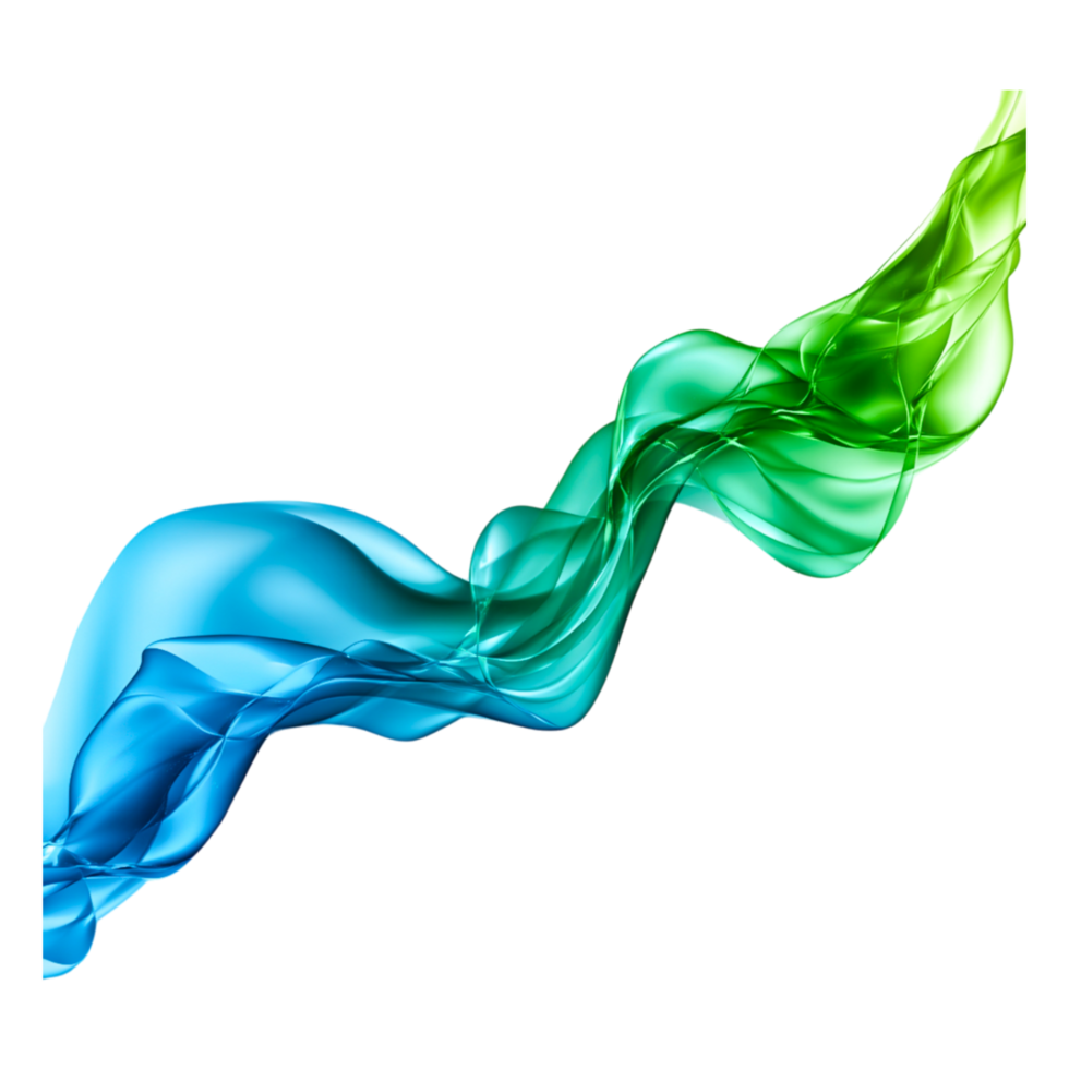 Colorful Abstract Smoke Flowing in Blue and Green Tones png